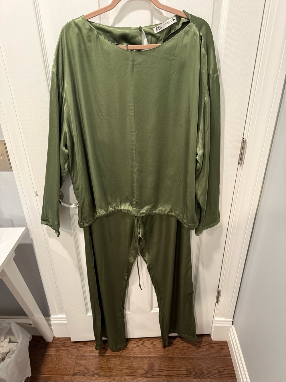 Zara Olive Green Satin Set